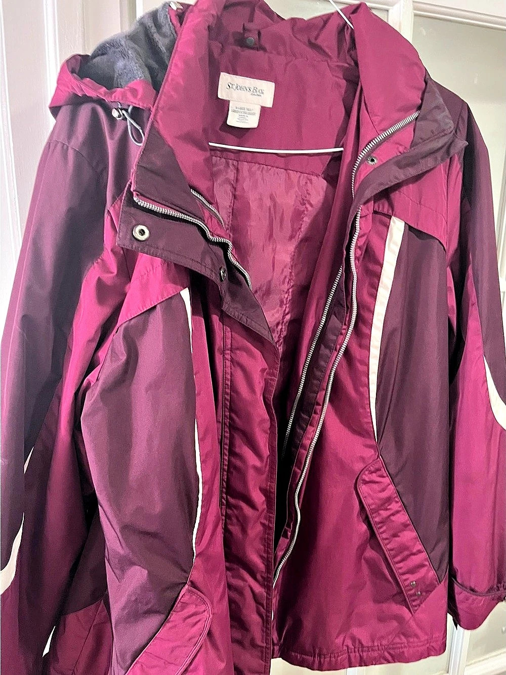 St. John's Bay Color Block Ski Jacket Purple & Pink XL Tall